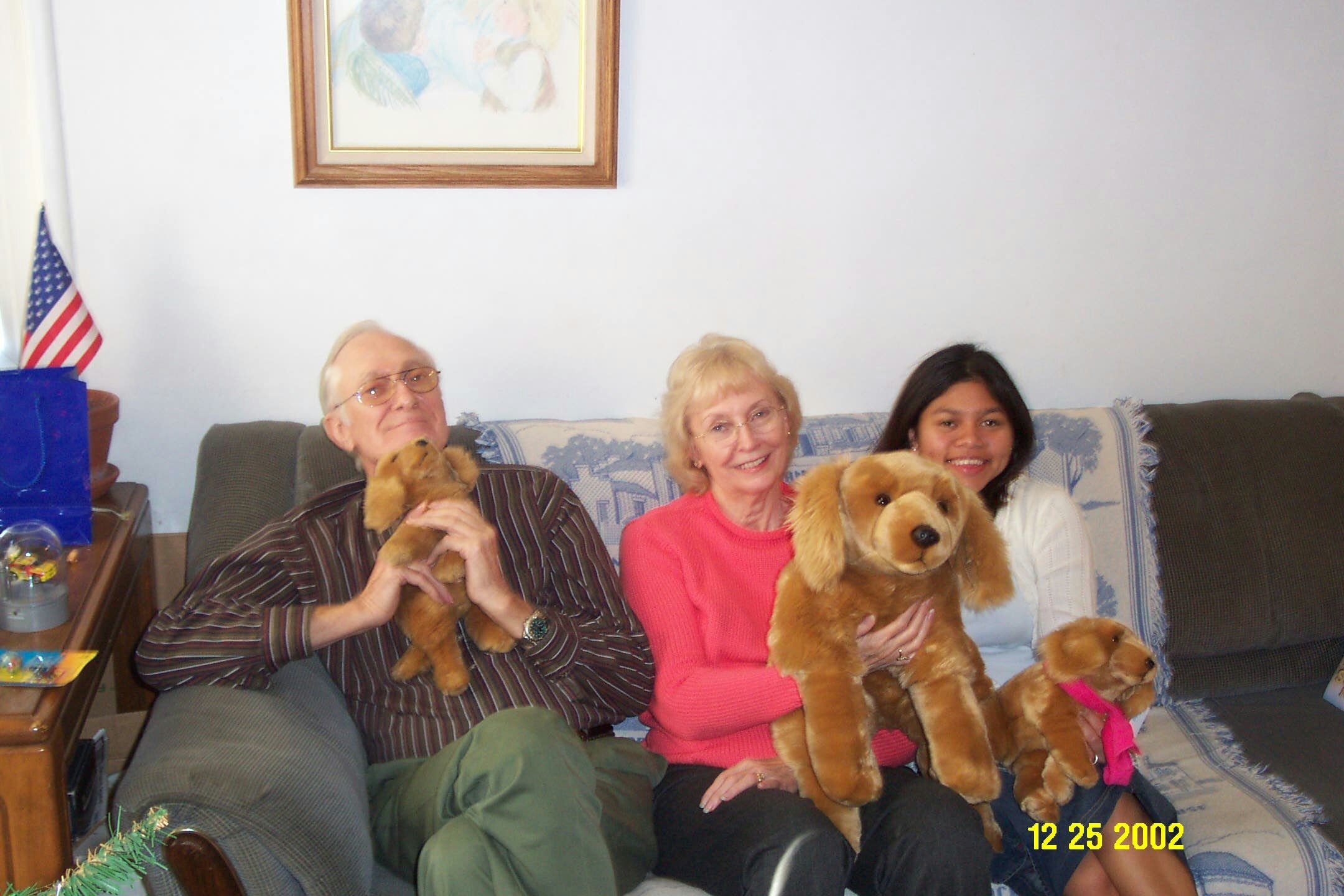 Mary, Rick, and Abby with her dogs.