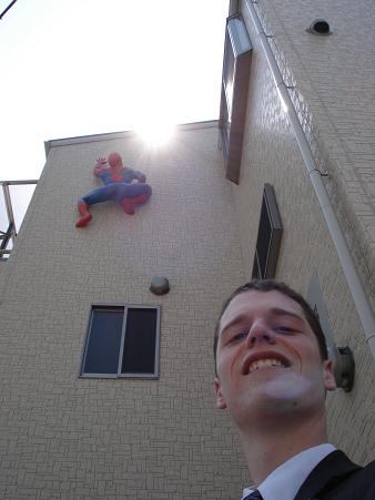 Robert sees Spiderman.