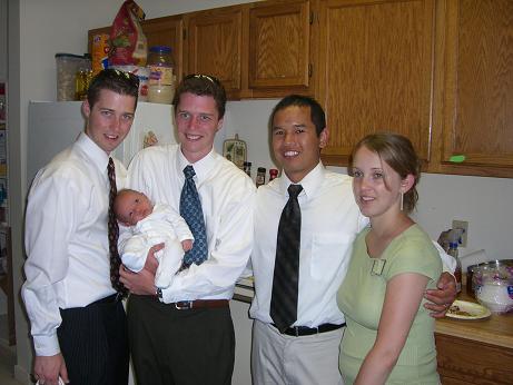 David, Nathan, Robert, Viktor, and Larissa after the baby's blessinf in June 2007.