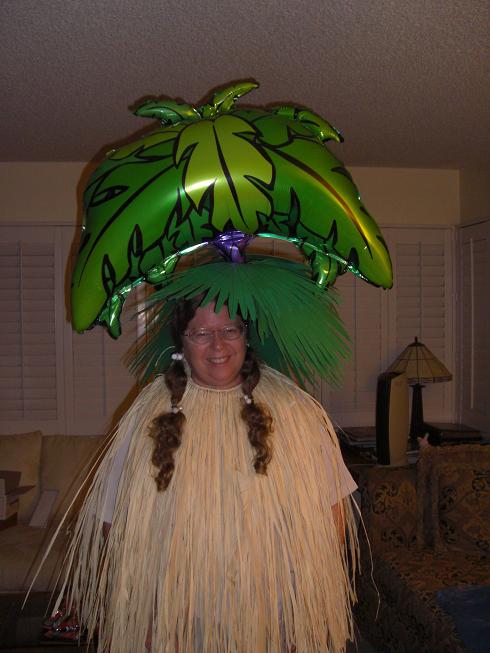 Halloween 2008 -- Sally as a palm tree.